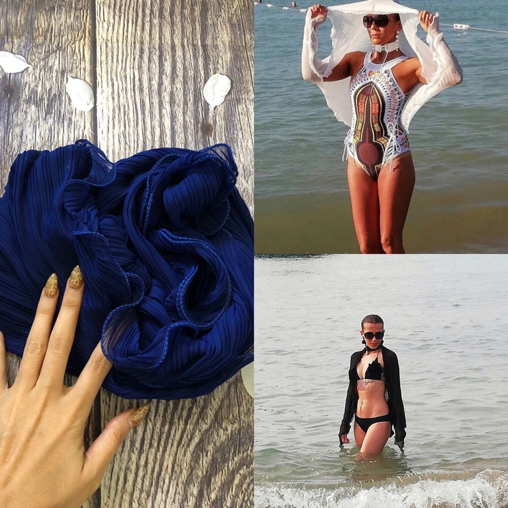 Royal Blue Summer Shawl - Picture 3 of 7